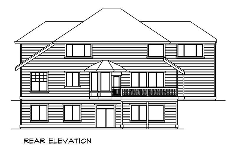 Home Plan Rear Elevation of this 3-Bedroom,3745 Sq Ft Plan -115-1318