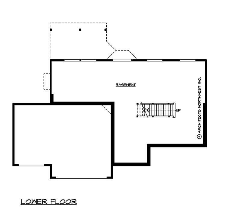 Floor Plan Basement of Colonial Plan #115-1318