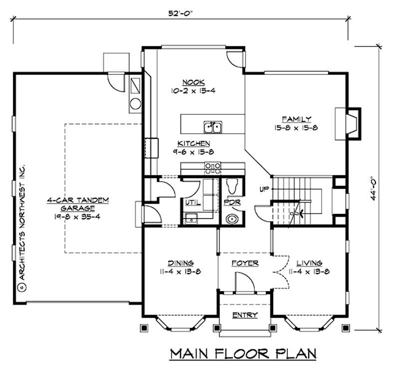 Floor Plan First Story of Craftsman Plan #115-1320