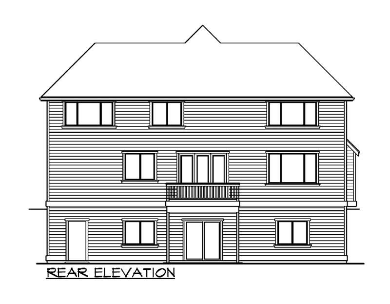 Home Plan Rear Elevation of this 5-Bedroom,3395 Sq Ft Plan -115-1323