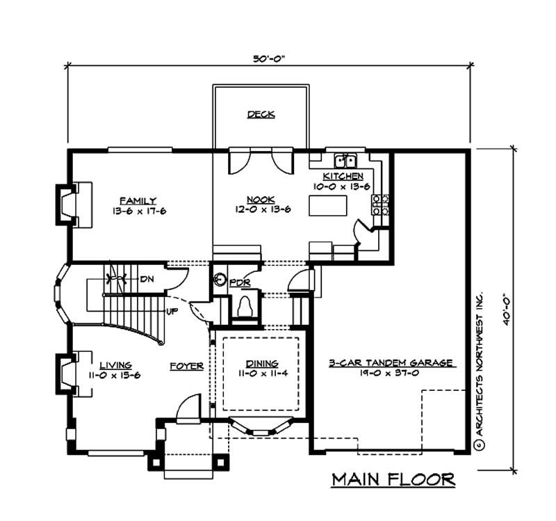Floor Plan First Story of Craftsman Plan #115-1323