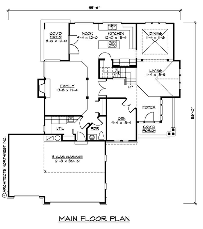 Floor Plan First Story of Ranch Plan #115-1325