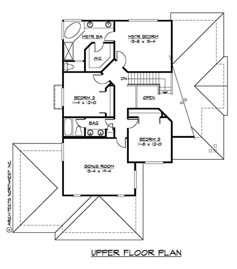 Floor Plan Second Story of Ranch Plan #115-1325