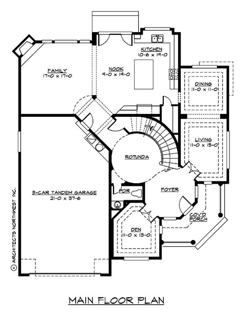 Floor Plan First Story of Multi-Level Plan #115-1328