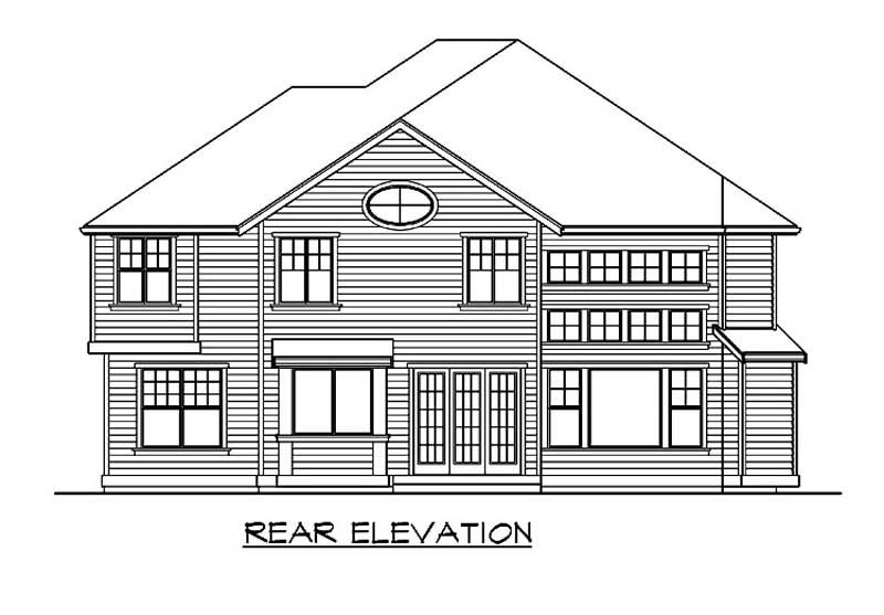 Home Plan Rear Elevation of this 4-Bedroom,3555 Sq Ft Plan -115-1328