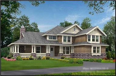 4-Bedroom, 3590 Sq Ft Shingle House Plan - 115-1329 - Front Exterior
