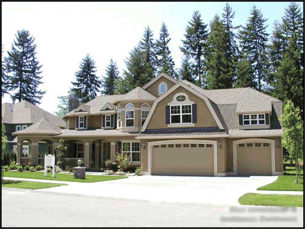 Front elevation of Luxury home (ThePlanCollection: House Plan #115-1333)