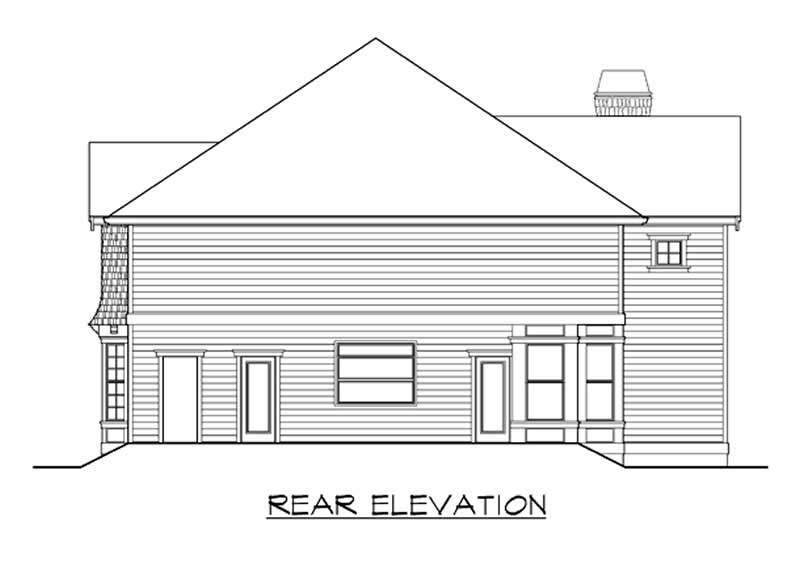 Home Plan Rear Elevation of this 3-Bedroom,3550 Sq Ft Plan -115-1334
