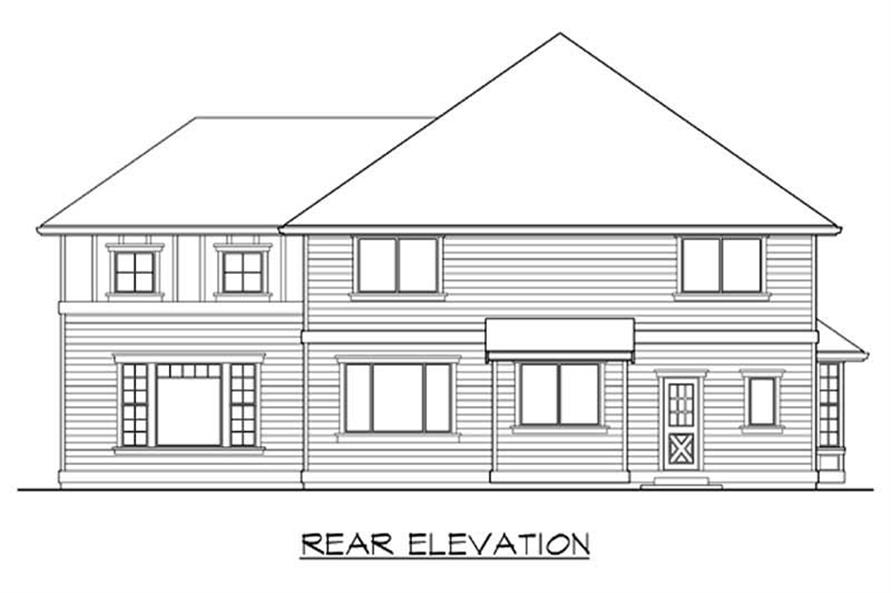 Home Plan Rear Elevation of this 4-Bedroom,4423 Sq Ft Plan -115-1335