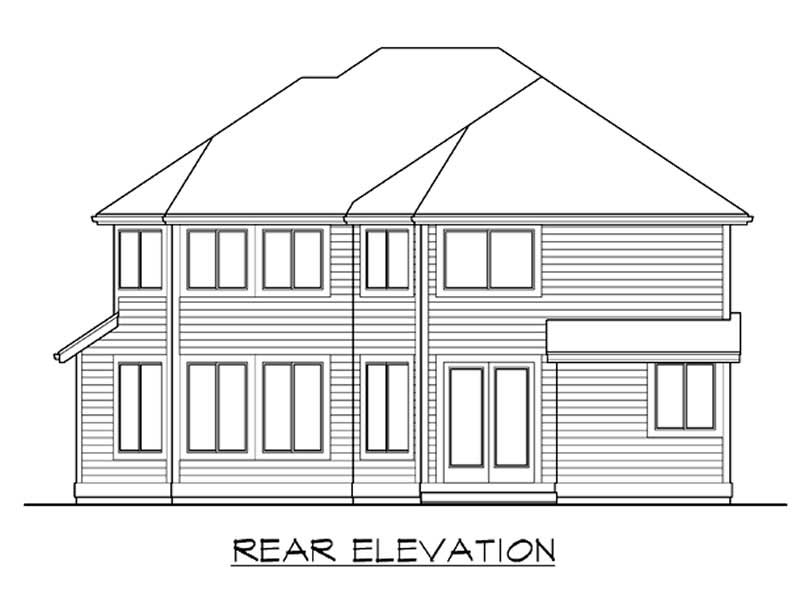 Home Plan Rear Elevation of this 3-Bedroom,2981 Sq Ft Plan -115-1341