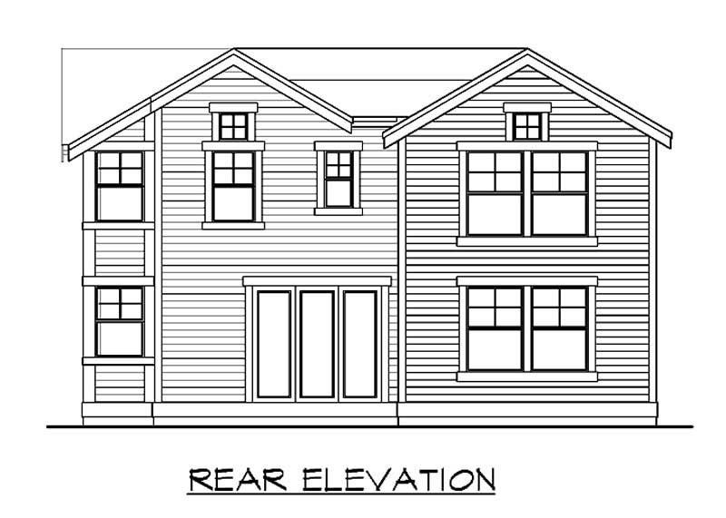 Home Plan Rear Elevation of this 3-Bedroom,2510 Sq Ft Plan -115-1346