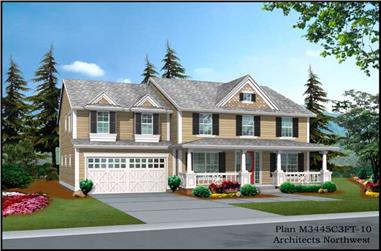 4-Bedroom, 3380 Sq Ft Country House Plan - 115-1347 - Front Exterior