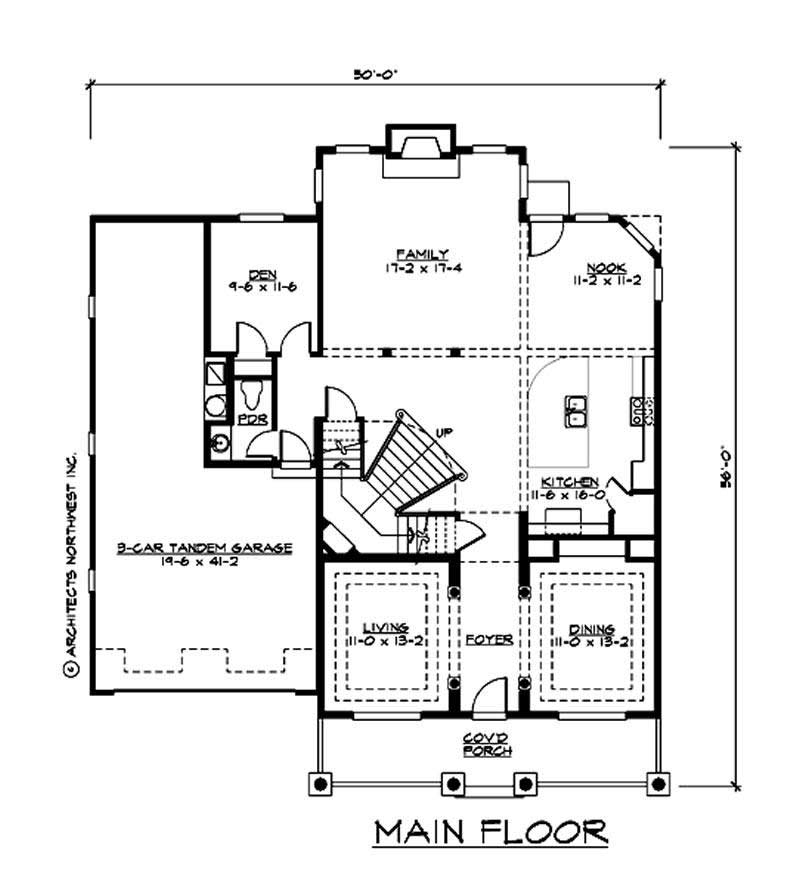Floor Plan First Story of Country Plan #115-1347