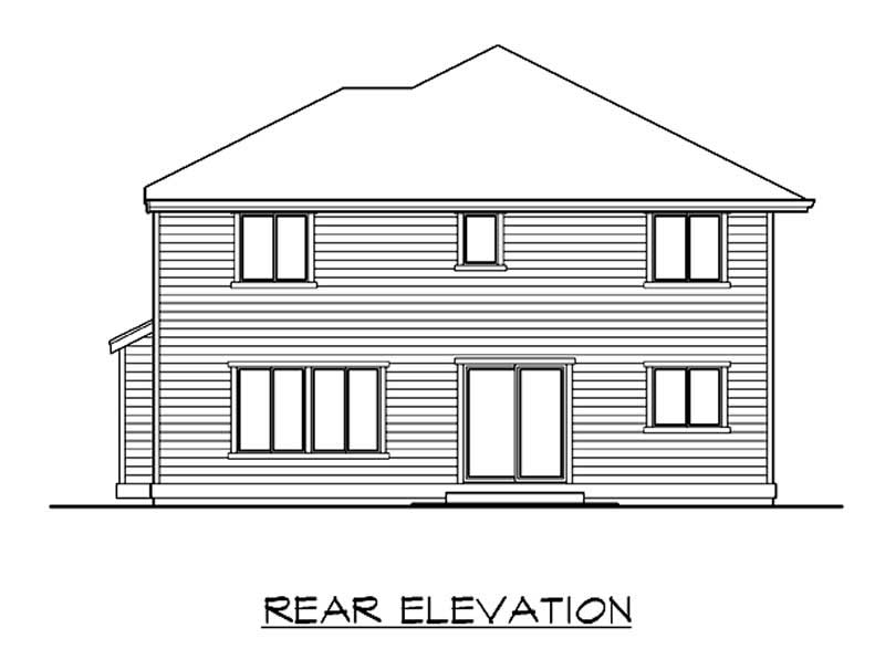 Home Plan Rear Elevation of this 4-Bedroom,1840 Sq Ft Plan -115-1353
