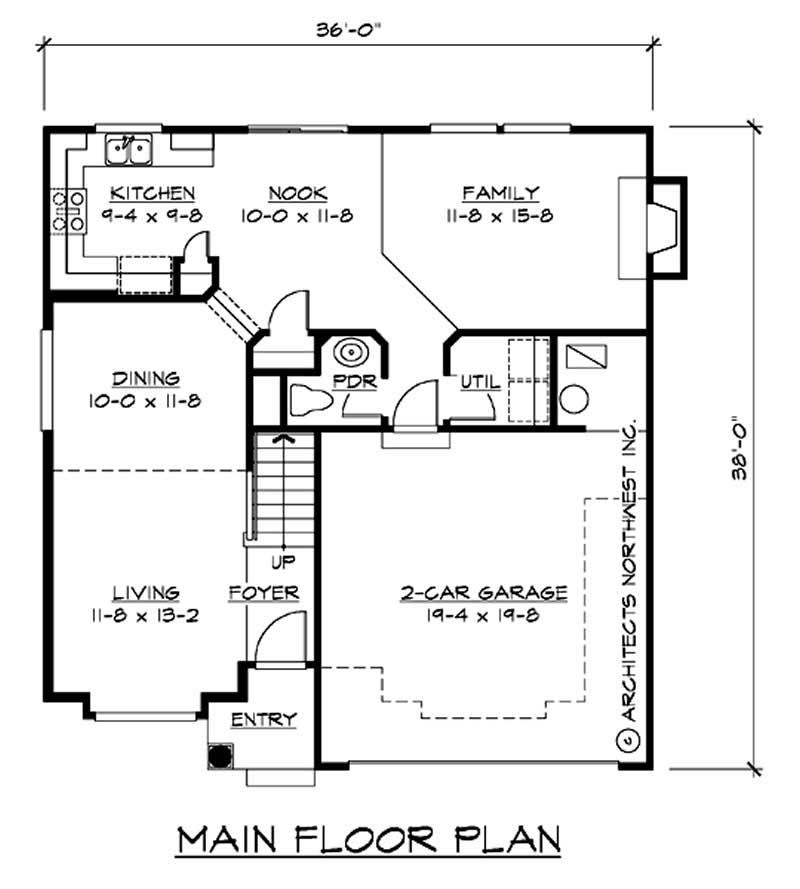 Floor Plan First Story of Craftsman Plan #115-1353
