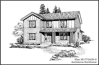 4-Bedroom, 1772 Sq Ft Multi-Level House Plan - 115-1354 - Front Exterior