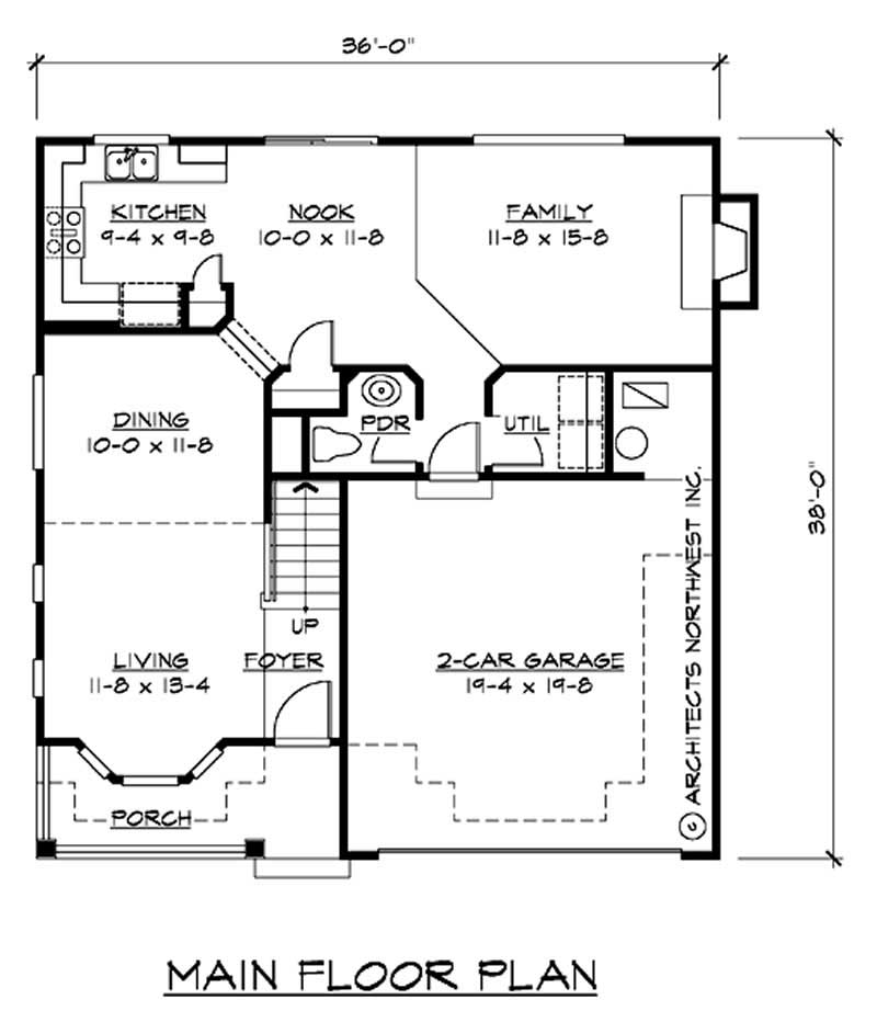 Floor Plan First Story of Ranch Plan #115-1358