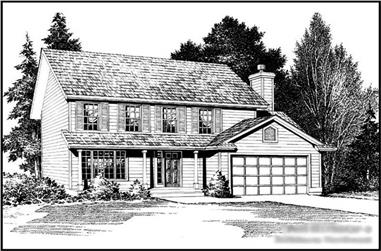 4-Bedroom, 1750 Sq Ft Colonial House Plan - 115-1360 - Front Exterior