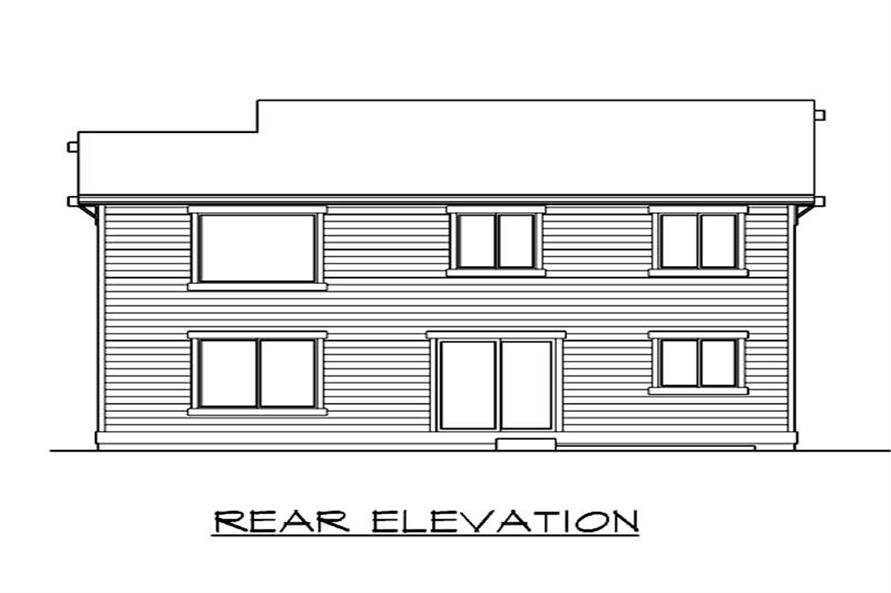 Home Plan Rear Elevation of this 3-Bedroom,1508 Sq Ft Plan -115-1364