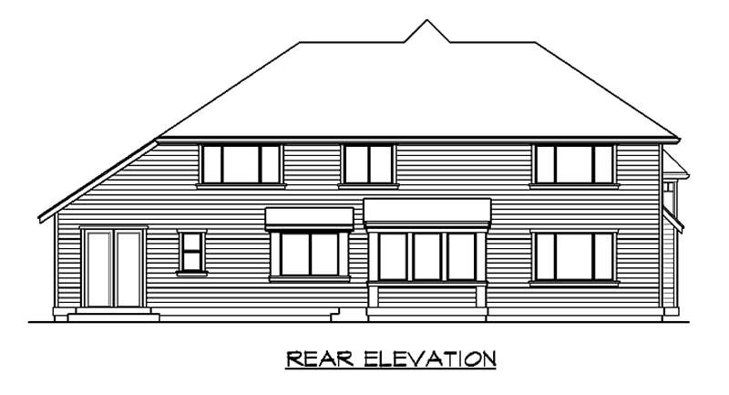 Home Plan Rear Elevation of this 3-Bedroom,3265 Sq Ft Plan -115-1367