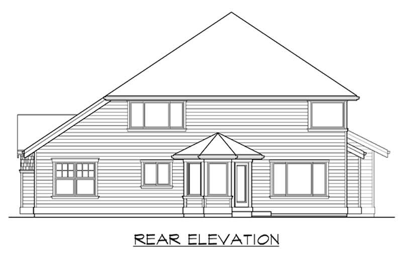 Home Plan Rear Elevation of this 4-Bedroom,2516 Sq Ft Plan -115-1378