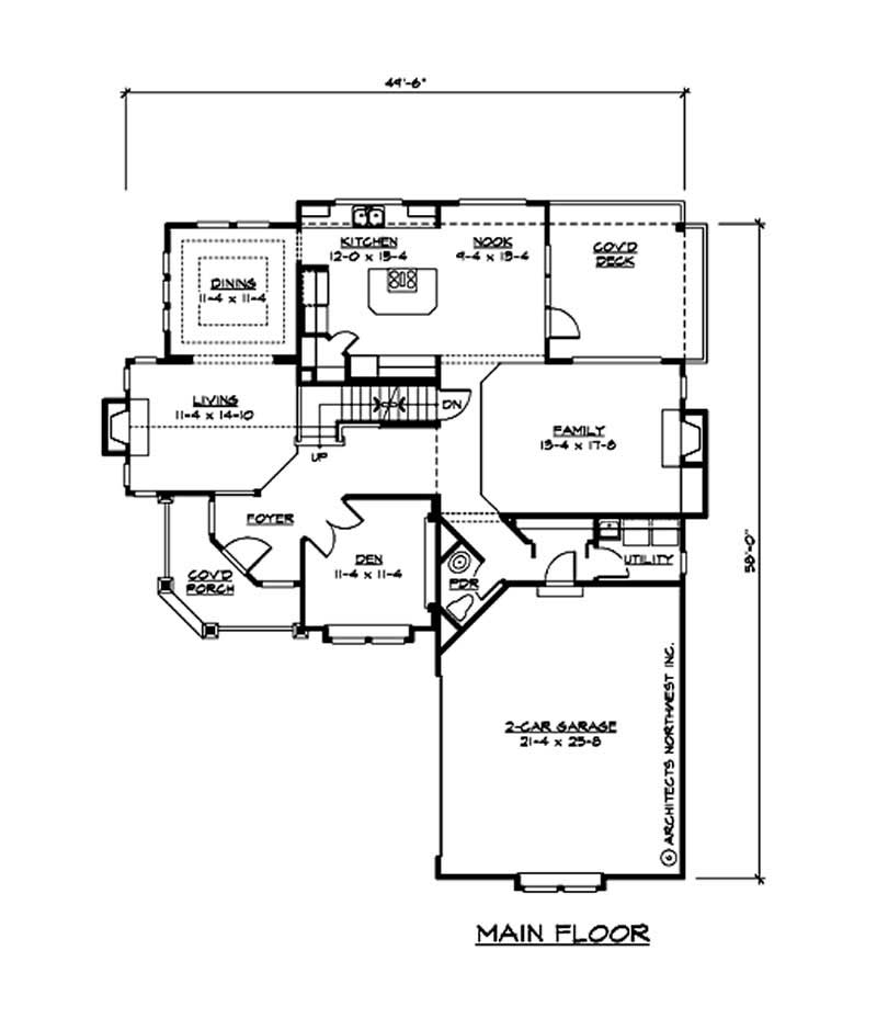 Floor Plan First Story of Ranch Plan #115-1379