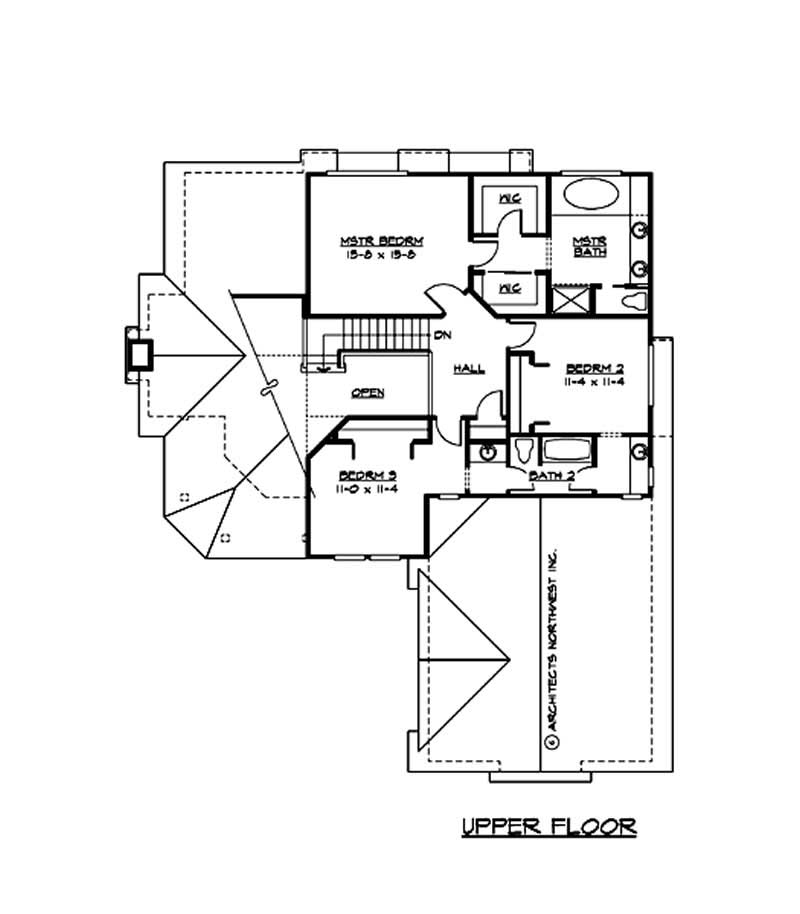 Floor Plan Second Story of Ranch Plan #115-1379