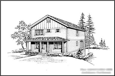 4-Bedroom, 2457 Sq Ft Multi-Level House Plan - 115-1381 - Front Exterior