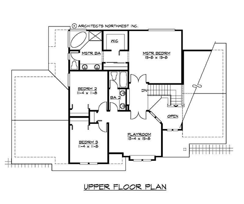 Floor Plan Second Story of Ranch Plan #115-1383