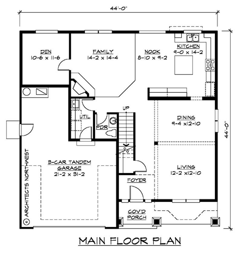 Floor Plan First Story of Ranch Plan #115-1386