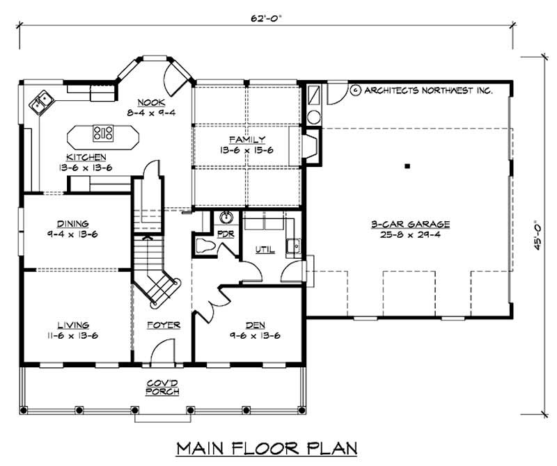 Floor Plan First Story of Country Plan #115-1387