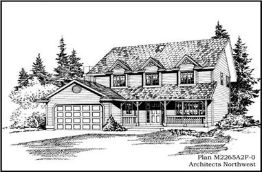 4-Bedroom, 2265 Sq Ft Cape Cod House Plan - 115-1390 - Front Exterior