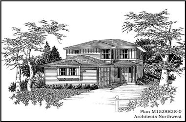 3-Bedroom, 1528 Sq Ft Multi-Level House Plan - 115-1393 - Front Exterior