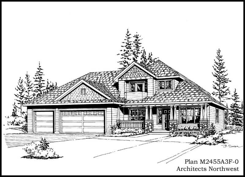 Front View of this 3-Bedroom, 2455 Sq Ft Plan - 115-1394