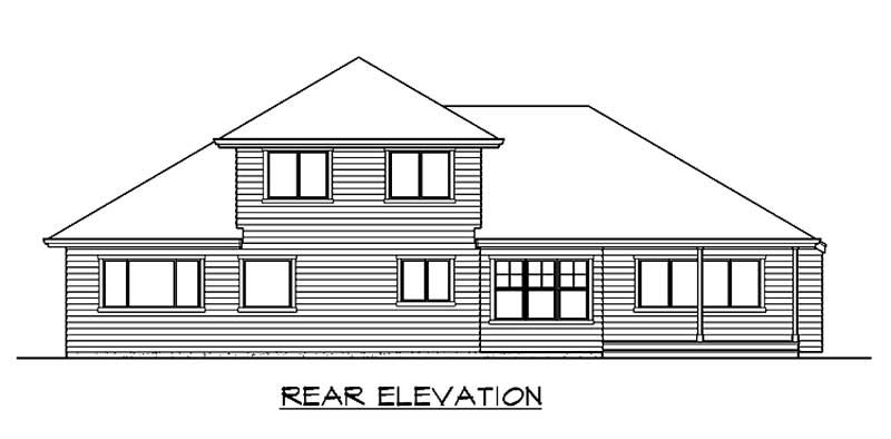 Home Plan Rear Elevation of this 3-Bedroom,2455 Sq Ft Plan -115-1394