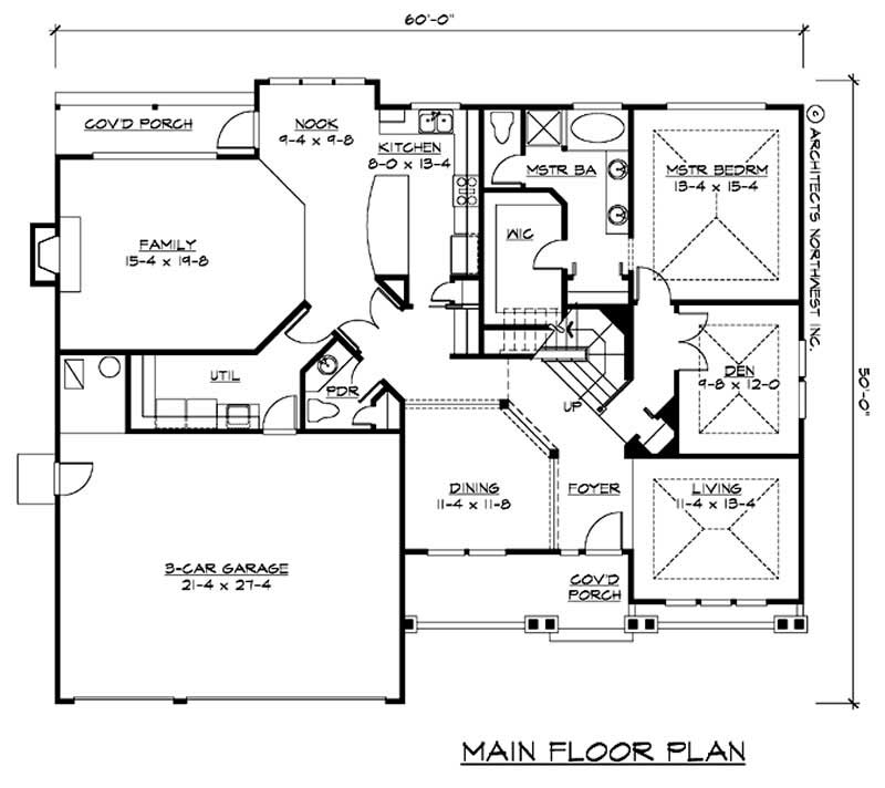 Floor Plan First Story of Country Plan #115-1394