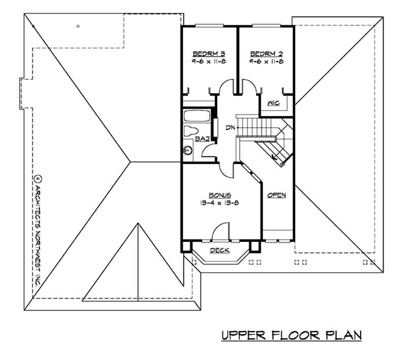 Floor Plan Second Story of Country Plan #115-1394
