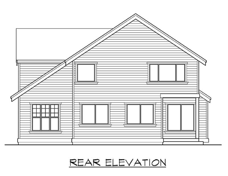 Home Plan Rear Elevation of this 4-Bedroom,2780 Sq Ft Plan -115-1396