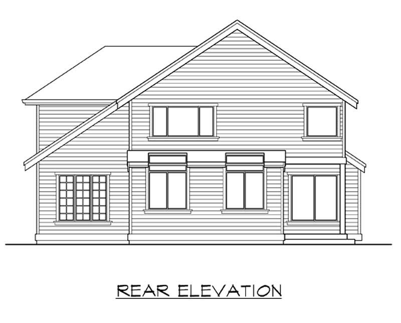 Home Plan Rear Elevation of this 4-Bedroom,2805 Sq Ft Plan -115-1397