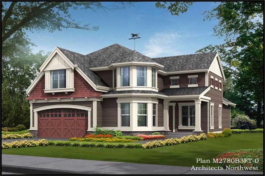 Front View of this 4-Bedroom, 2805 Sq Ft Plan - 115-1398