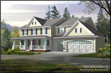 4-Bedroom, 2700 Sq Ft Farmhouse House Plan - 115-1406 - Front Exterior