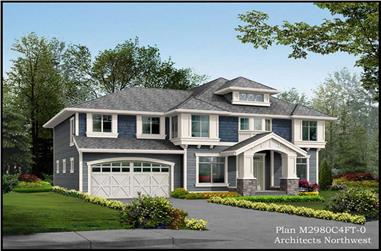 4-Bedroom, 2980 Sq Ft Traditional House Plan - 115-1408 - Front Exterior