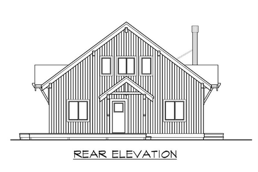 Home Plan Rear Elevation of this 3-Bedroom,1450 Sq Ft Plan -115-1409
