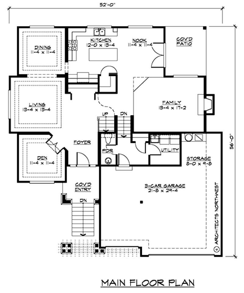 Floor Plan First Story of Craftsman Plan #115-1411