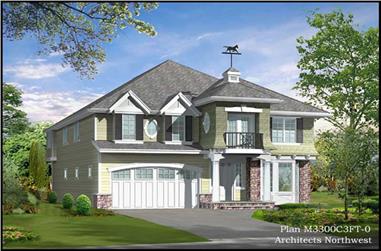 4-Bedroom, 3238 Sq Ft Traditional Home Plan - 115-1412 - Main Exterior