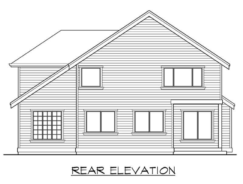 Home Plan Rear Elevation of this 4-Bedroom,3117 Sq Ft Plan -115-1416