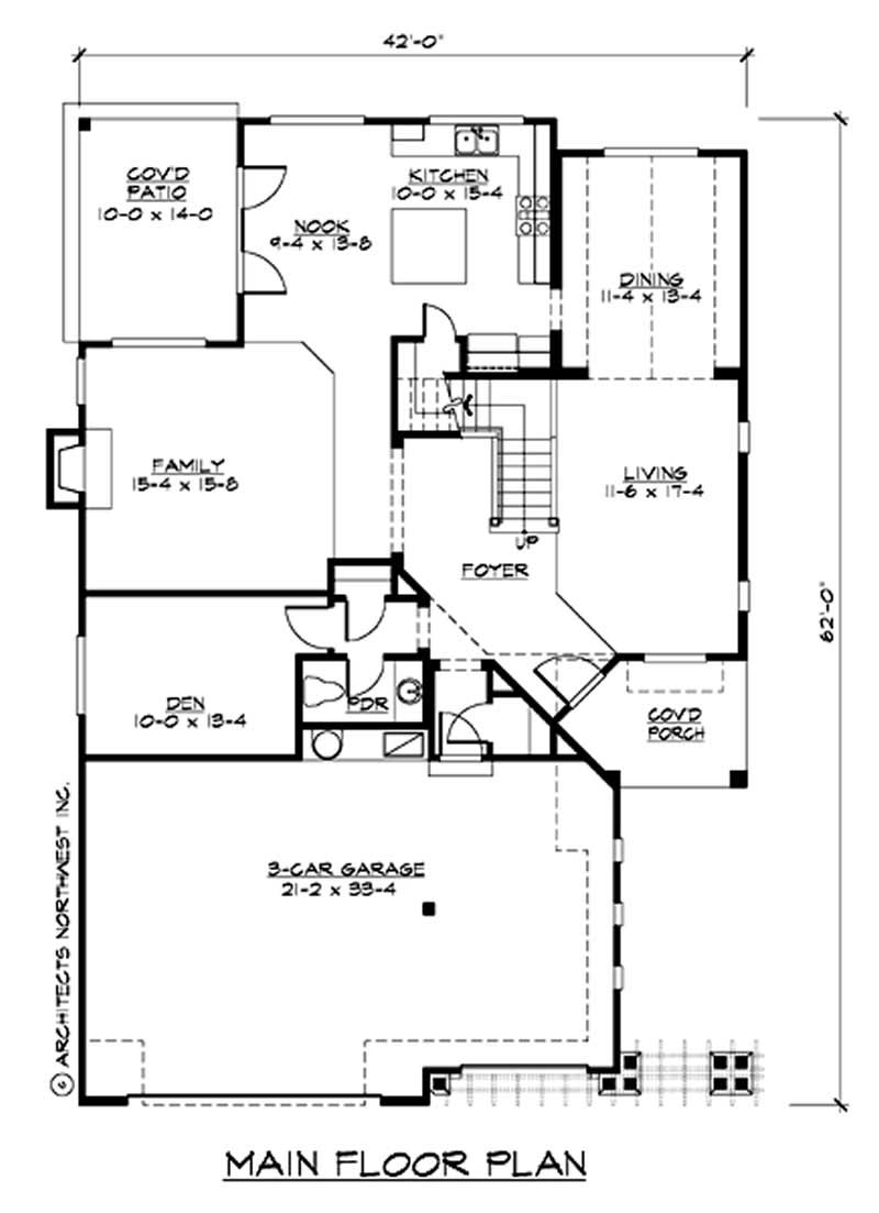 Floor Plan First Story of Ranch Plan #115-1416