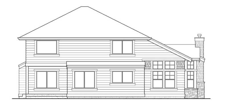 Home Plan Rear Elevation of this 3-Bedroom,2845 Sq Ft Plan -115-1422