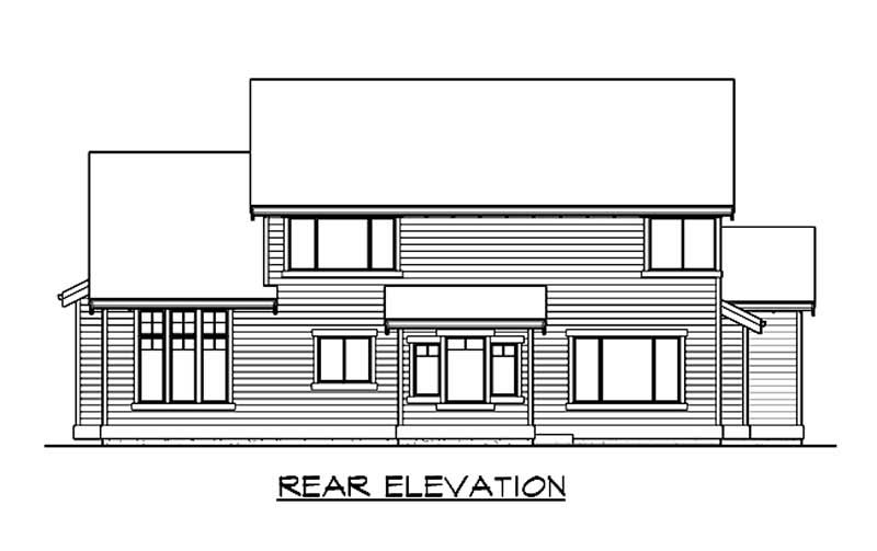 Home Plan Rear Elevation of this 3-Bedroom,2512 Sq Ft Plan -115-1424