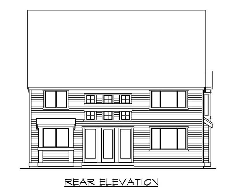 Home Plan Rear Elevation of this 4-Bedroom,3480 Sq Ft Plan -115-1426